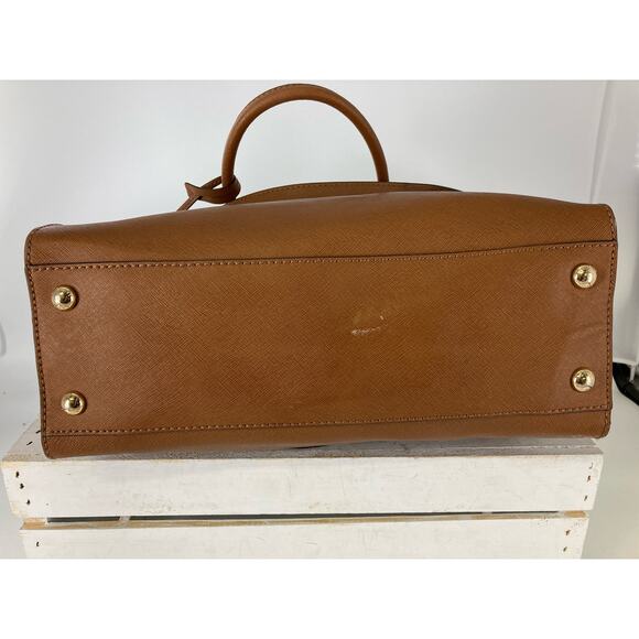 MICHAEL KORS, HAMILTON LARGE BROWN LEATHER SHOULDER BAG ASIS - Picture 6 of 15